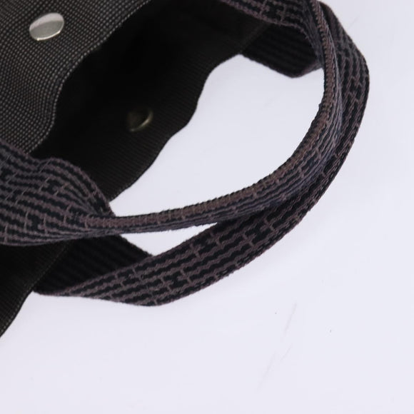 HERMES Her LineMM Hand Bag Canvas Gray Silver Auth 143973