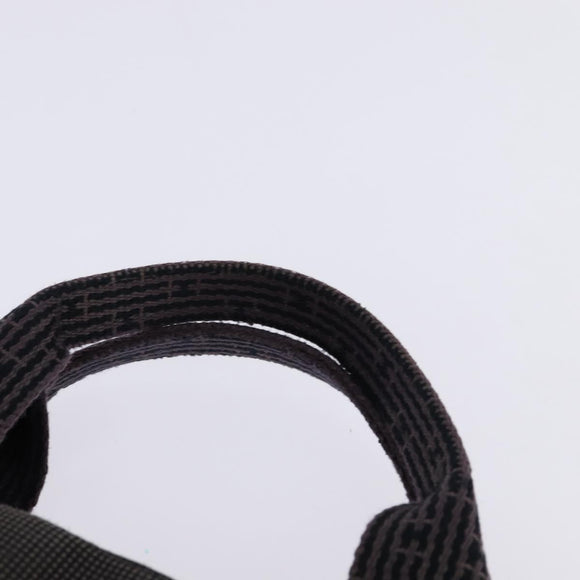 HERMES Her LineMM Hand Bag Canvas Gray Silver Auth 143973