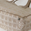 CHANEL New Travel Line Tote Bag Nylon Beige Gold CC Auth 143977-12