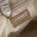 CHANEL New Travel Line Tote Bag Nylon Beige Gold CC Auth 143977-14