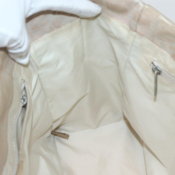 CHANEL New Travel Line Tote Bag Nylon Beige Gold CC Auth 143977