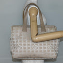 CHANEL New Travel Line Tote Bag Nylon Beige Gold CC Auth 143977-24