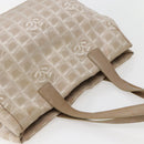 CHANEL New Travel Line Tote Bag Nylon Beige Gold CC Auth 143977-6