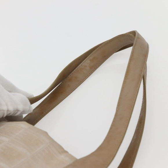 CHANEL New Travel Line Tote Bag Nylon Beige Gold CC Auth 143977