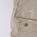 CHANEL New Travel line Tote Bag Nylon Beige Gold CC Auth 143978-14