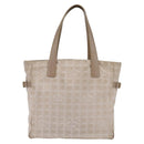 CHANEL New Travel line Tote Bag Nylon Beige Gold CC Auth 143978-2