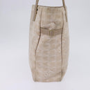 CHANEL New Travel line Tote Bag Nylon Beige Gold CC Auth 143978-4