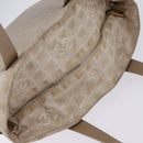 CHANEL New Travel line Tote Bag Beige Gold CC Auth 143978-6