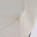 CHANEL Choco Bar Chain Tote Bag No5 Canvas White Silver CC Auth 143980-16