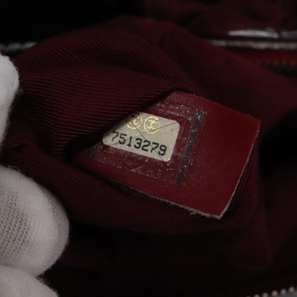 CHANEL Choco Bar Chain Tote Bag No5 Canvas White Silver CC Auth 143980