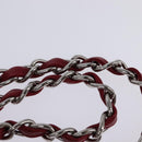 CHANEL Choco Bar Chain Tote Bag No5 Canvas White Silver CC Auth 143980-8