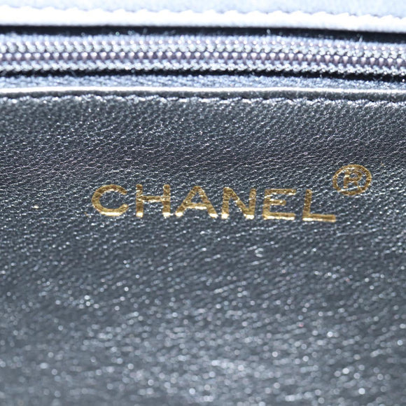 CHANEL Matelasse Camellia Chain Shoulder Bag Satin Gray Gold CC Auth 143981V