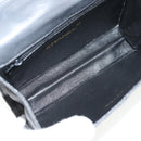 CHANEL Matelasse Camellia Chain Shoulder Bag Satin Gray Gold CC Auth 143981V-10