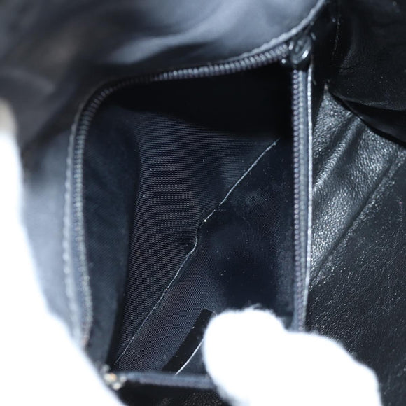 CHANEL Matelasse Camellia Chain Shoulder Bag Satin Gray Gold CC Auth 143981V