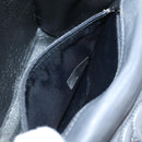 CHANEL Matelasse Camellia Chain Shoulder Bag Satin Gray Gold CC Auth 143981V-11