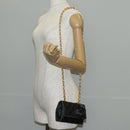CHANEL Matelasse Camellia Chain Shoulder Bag Satin Gray Gold CC Auth 143981V-25