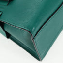 Miu Miu Matelasse Hand Bag Leather 2way Green Gold Auth 143983M-18