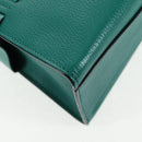 Miu Miu Matelasse Hand Bag Leather 2way Green Gold Auth 143983M-20