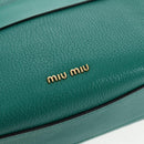 Miu Miu Matelasse Hand Bag Leather 2way Green Gold Auth 143983M-22
