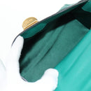 Miu Miu Matelasse Hand Bag Leather 2way Green Gold Auth 143983M-10
