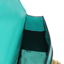 Miu Miu Matelasse Hand Bag Leather 2way Green Gold Auth 143983M-28