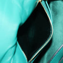 Miu Miu Matelasse Hand Bag Leather 2way Green Gold Auth 143983M-29