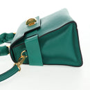 Miu Miu Matelasse Hand Bag Leather 2way Green Gold Auth 143983M-4