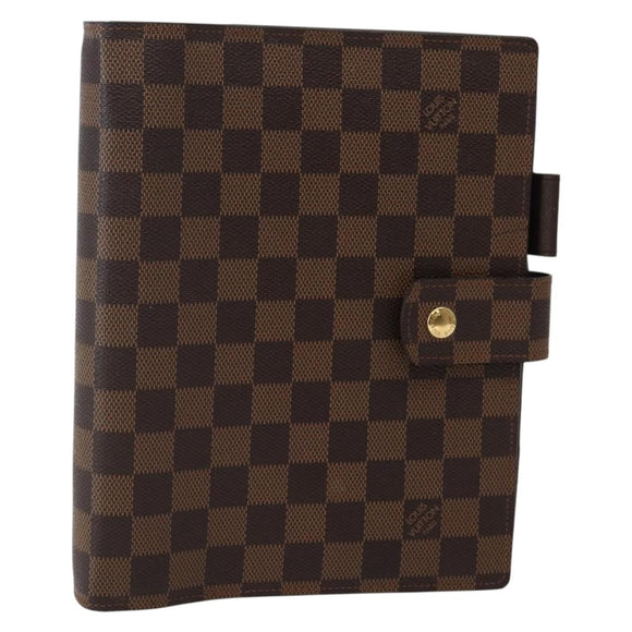 LOUIS VUITTON Damier Ebene Agenda GM Day Planner Cover R20107 LV Auth 143991