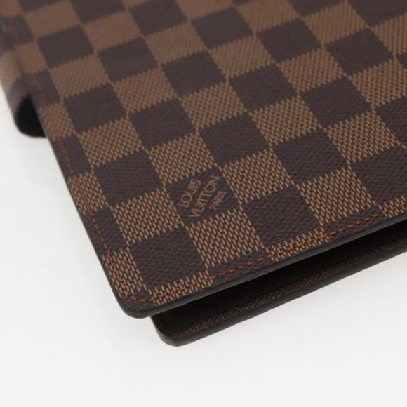LOUIS VUITTON Damier Ebene Agenda GM Day Planner Cover R20107 LV Auth 143991