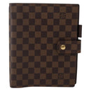 LOUIS VUITTON Damier Ebene Agenda GM Day Planner Cover R20107 LV Auth 143991-13