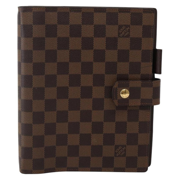 LOUIS VUITTON Damier Ebene Agenda GM Day Planner Cover R20107 LV Auth 143991