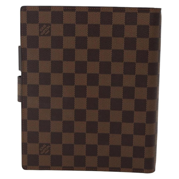 LOUIS VUITTON Damier Ebene Agenda GM Day Planner Cover R20107 LV Auth 143991