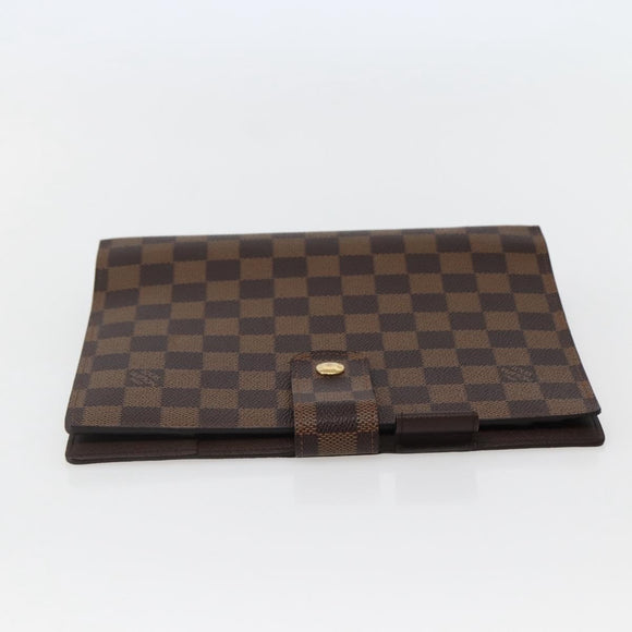 LOUIS VUITTON Damier Ebene Agenda GM Day Planner Cover R20107 LV Auth 143991
