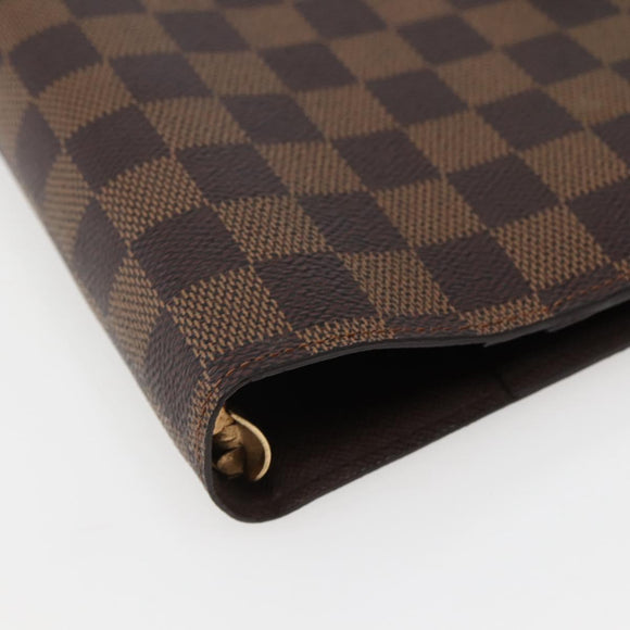 LOUIS VUITTON Damier Ebene Agenda GM Day Planner Cover R20107 LV Auth 143991