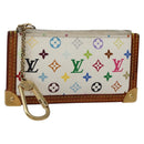 LOUIS VUITTON Multicolor Pochette Cles Coin Purse White M92655 LV Auth 143993-1