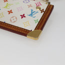 LOUIS VUITTON Multicolor Pochette Cles Coin Purse White M92655 LV Auth 143993-15