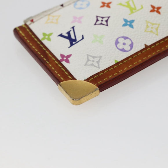 LOUIS VUITTON Multicolor Pochette Cles Coin Purse White M92655 LV Auth 143993