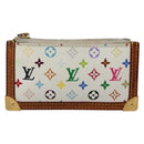 LOUIS VUITTON Multicolor Pochette Cles Coin Purse White M92655 LV Auth 143993-13