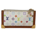LOUIS VUITTON Multicolor Pochette Cles Coin Purse White M92655 LV Auth 143993-2