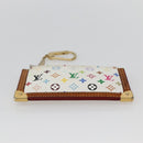 LOUIS VUITTON Multicolor Pochette Cles Coin Purse White M92655 LV Auth 143993-6