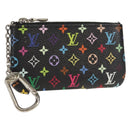LOUIS VUITTON Multicolor Pochette Cles Coin Purse Black M13664 LV Auth 143998SM-1