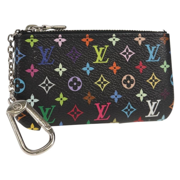 LOUIS VUITTON Multicolor Pochette Cles Coin Purse Black M13664 LV Auth 143998SM