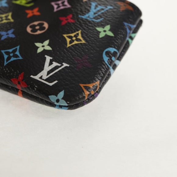 LOUIS VUITTON Multicolor Pochette Cles Coin Purse Black M13664 LV Auth 143998SM
