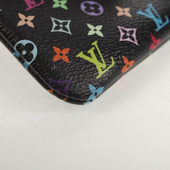 LOUIS VUITTON Multicolor Pochette Cles Coin Purse Black M13664 LV Auth 143998SM