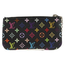 LOUIS VUITTON Multicolor Pochette Cles Coin Purse Black M13664 LV Auth 143998SM-3