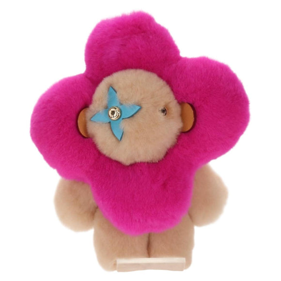 LOUIS VUITTON Vivienne Vison Bag Charm Fur Beige Pink M00870 LV Auth 144000SM