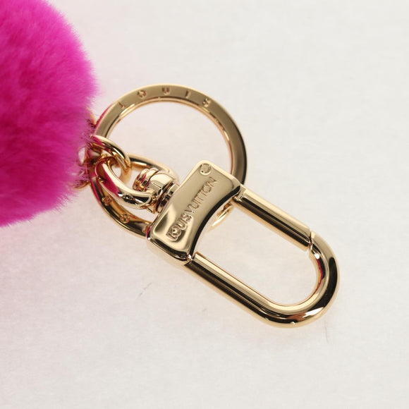 LOUIS VUITTON Vivienne Vison Bag Charm Fur Beige Pink M00870 LV Auth 144000SM