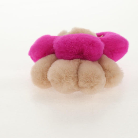 LOUIS VUITTON Vivienne Vison Bag Charm Fur Beige Pink M00870 LV Auth 144000SM