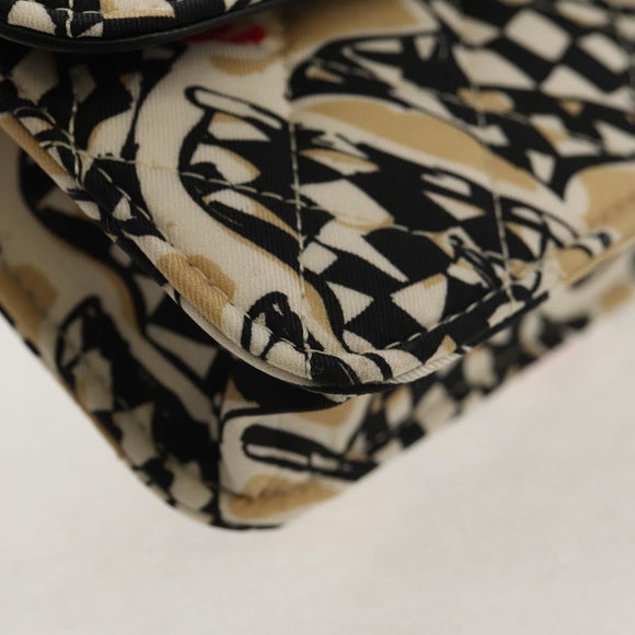 CHANEL Matelasse Chain Shoulder Bag Nylon Brown Gold CC Auth 144002AM