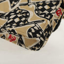 CHANEL Matelasse Chain Shoulder Bag Nylon Brown Gold CC Auth 144002M-18